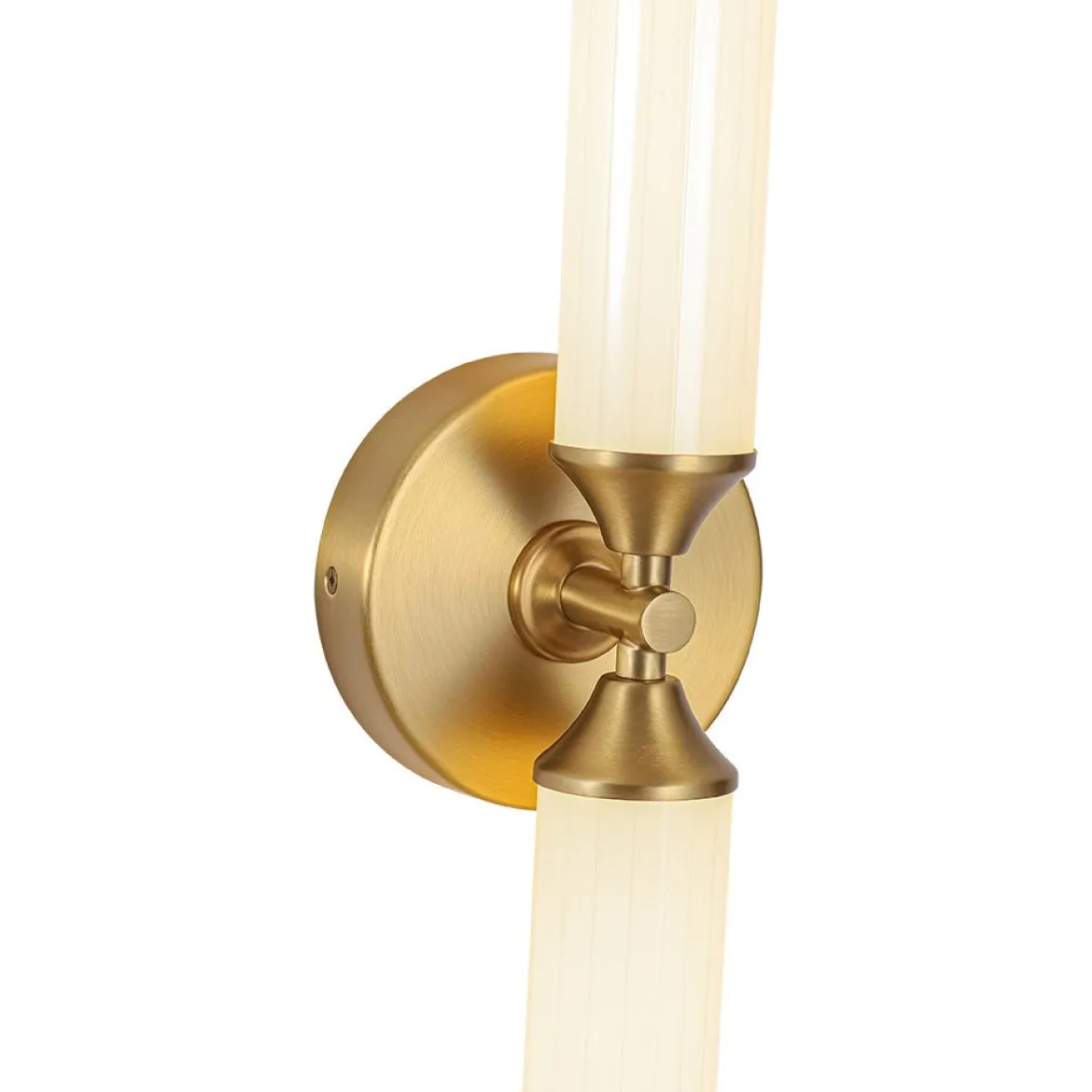 2-Light Ribbed Opal Glass Linear LED Vanity Wall Sconce