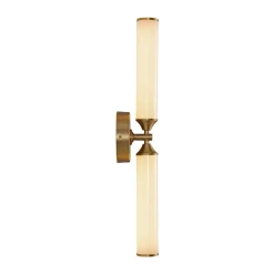 2-Light Ribbed Opal Glass Linear LED Vanity Wall Sconce