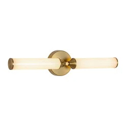 2-Light Ribbed Opal Glass Linear LED Vanity Wall Sconce