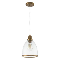 1-Light Seeded Glass Bell Dome Kitchen Pendant Light
