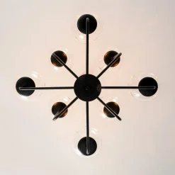 8-Light Seeded Glass Globe Round Sputnik Bubble Chandelier
