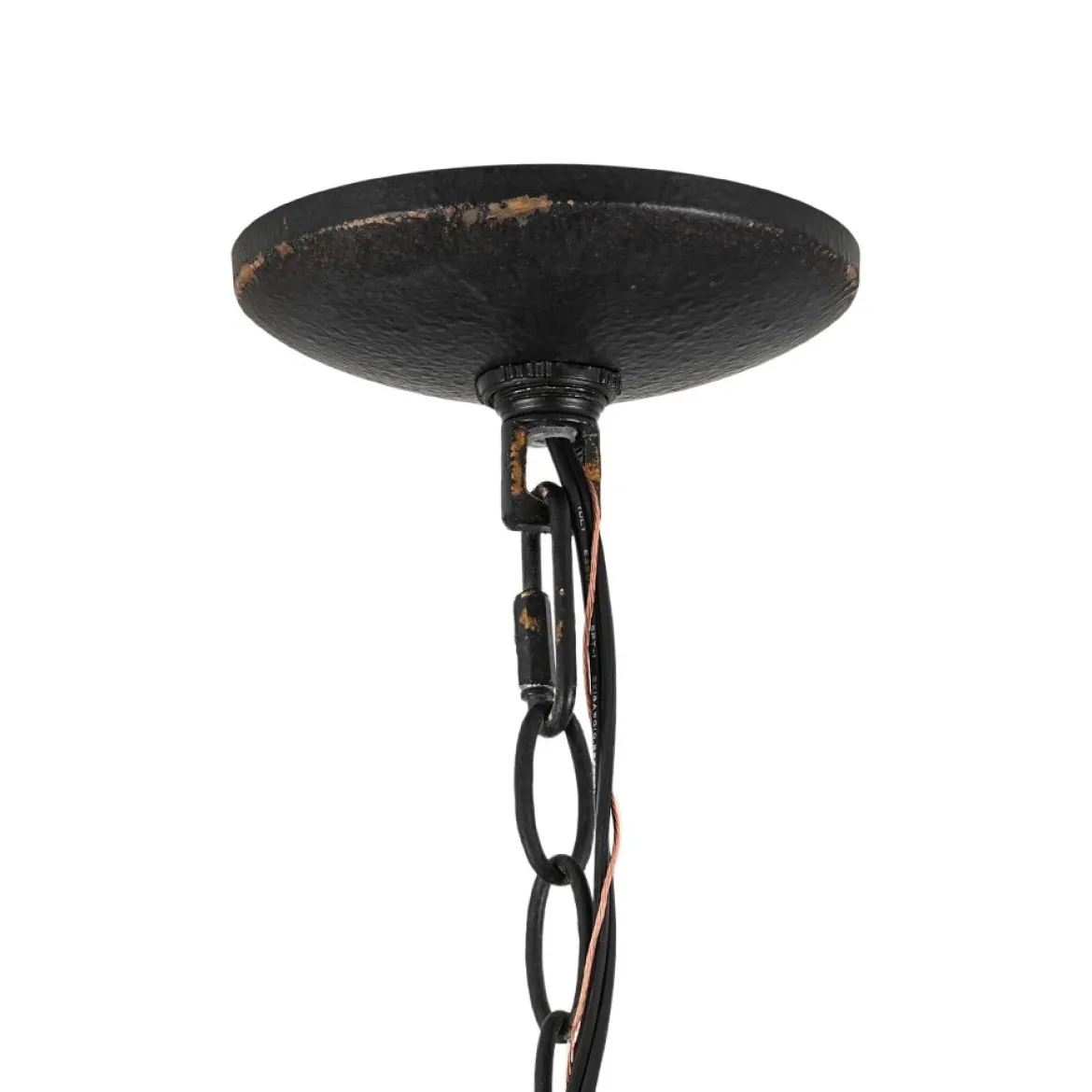 1-Light Shabby Chic Distressed Beige Metal Dome Pendant