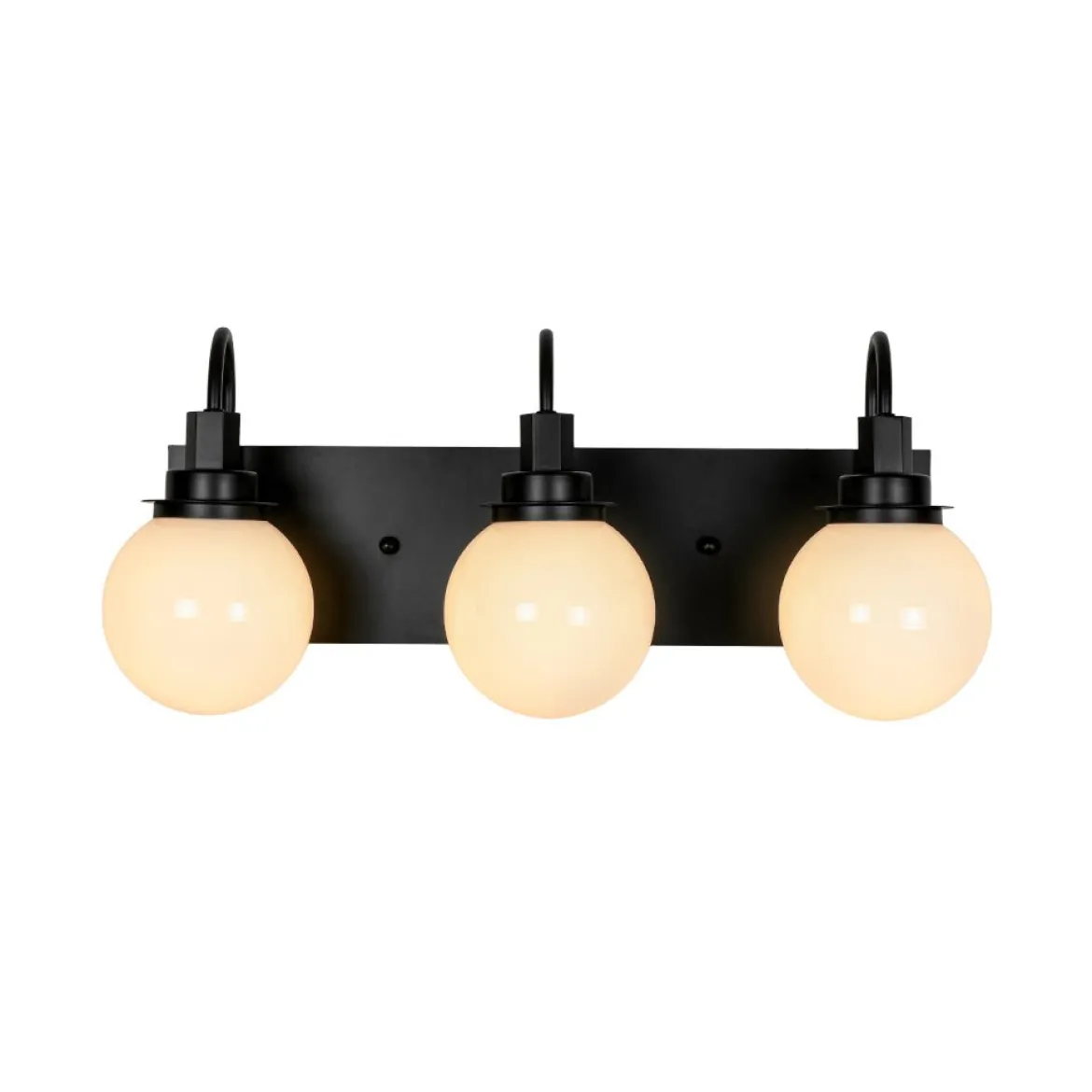 3-Light Shine Opal Glass Globe Bathroom Vanity Wall Sconce