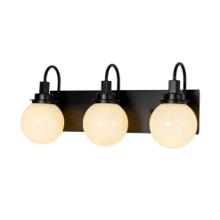 3-Light Shine Opal Glass Globe Bathroom Vanity Wall Sconce