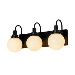 3-Light Shine Opal Glass Globe Bathroom Vanity Wall Sconce