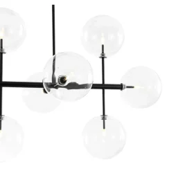 12-Light Sputnik Glass Globe Bubble Linear Island Chandelier