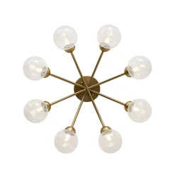 8-Light Textured Crackle Glass Globe Semi Flush Mount