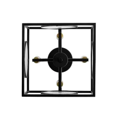 4-light Textured Glass Square Lantern Semi Flush Mount