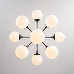 9-Light Tiered Sputnik Glass Globe Bubble Chandelier