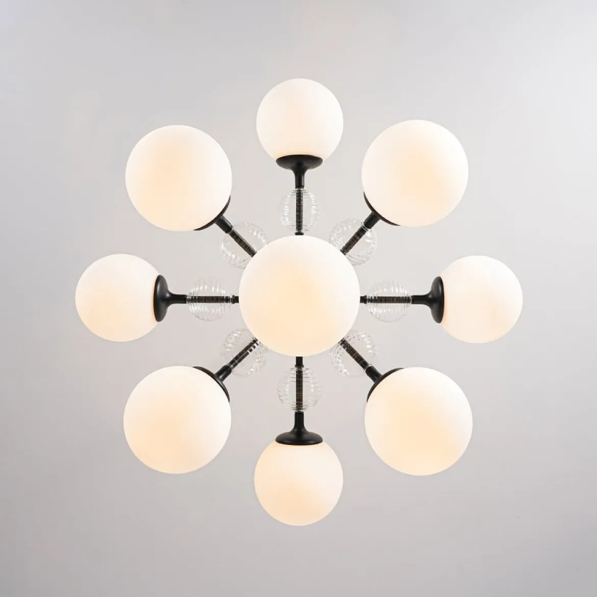 9-Light Tiered Sputnik Glass Globe Bubble Chandelier