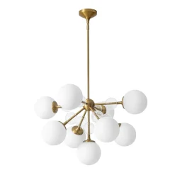 9-Light Tiered Sputnik Glass Globe Bubble Chandelier
