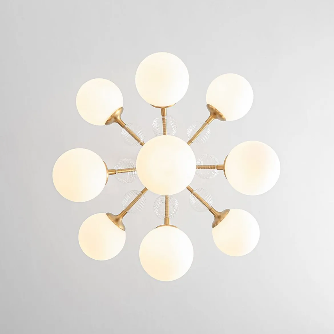 9-Light Tiered Sputnik Glass Globe Bubble Chandelier
