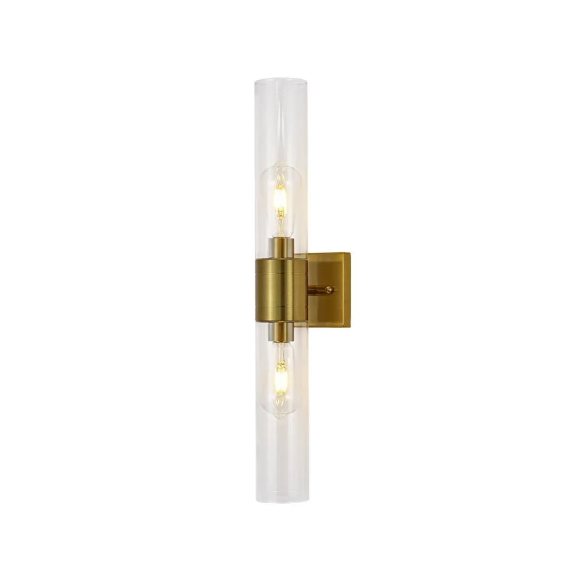 2-Light Up Down Glass Linear Tube Vanity Wall Lamp