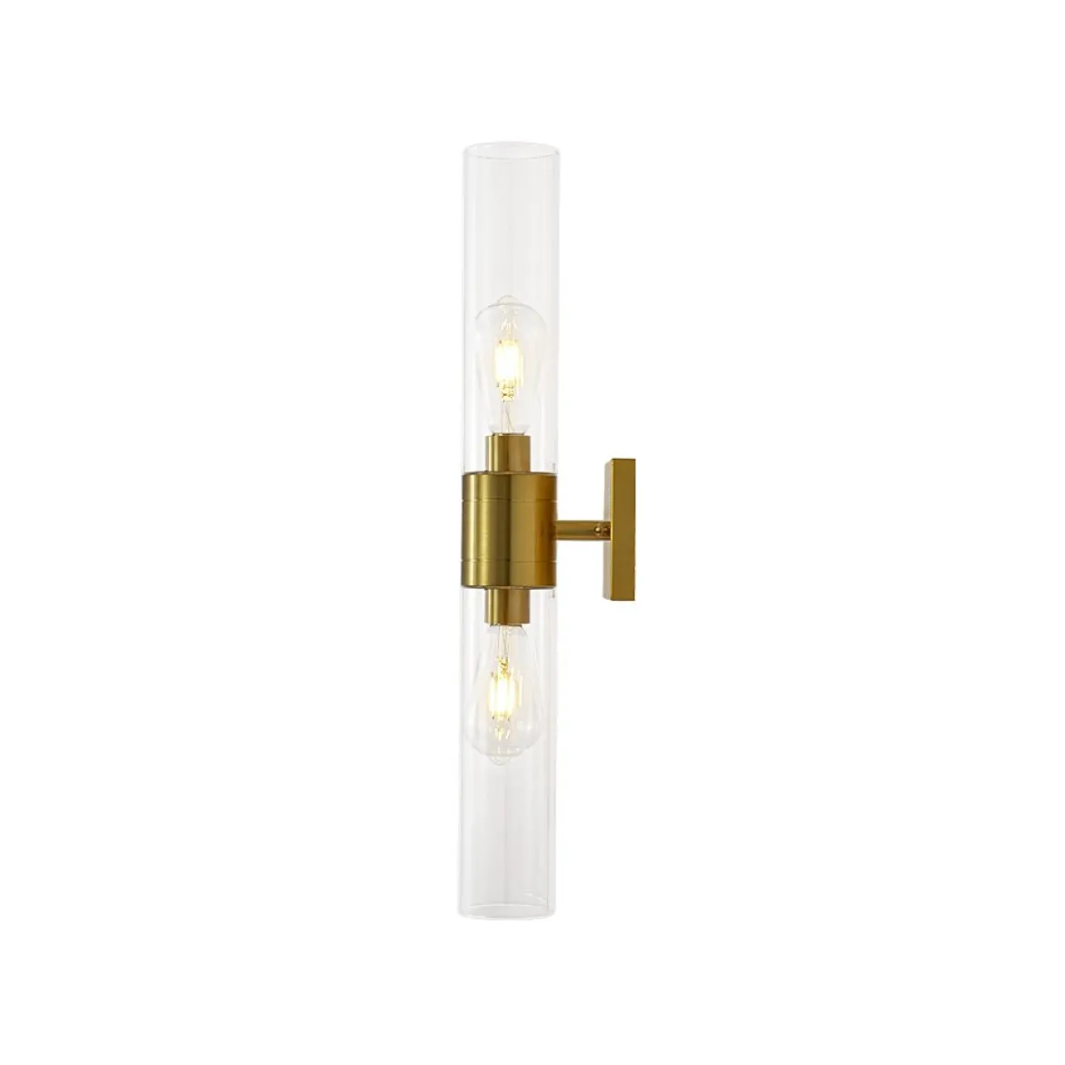 2-Light Up Down Glass Linear Tube Vanity Wall Lamp