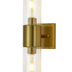 2-Light Up Down Glass Linear Tube Vanity Wall Lamp