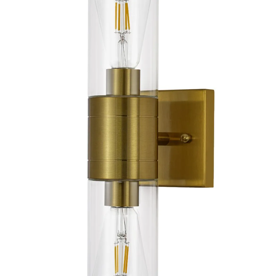 2-Light Up Down Glass Linear Tube Vanity Wall Lamp