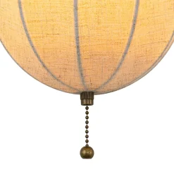 1-Light Vintage Natural Fabric Linen Cage Wall Sconce