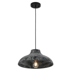 Limed Style Dome Distressed Wooden Single Pendant