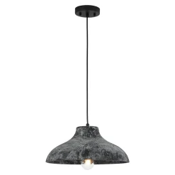Limed Style Dome Distressed Wooden Single Pendant