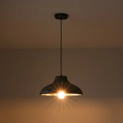 Limed Style Dome Distressed Wooden Single Pendant
