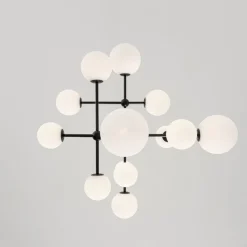 Luminous Opal Glass Globe Geometric Bubble Chandelier