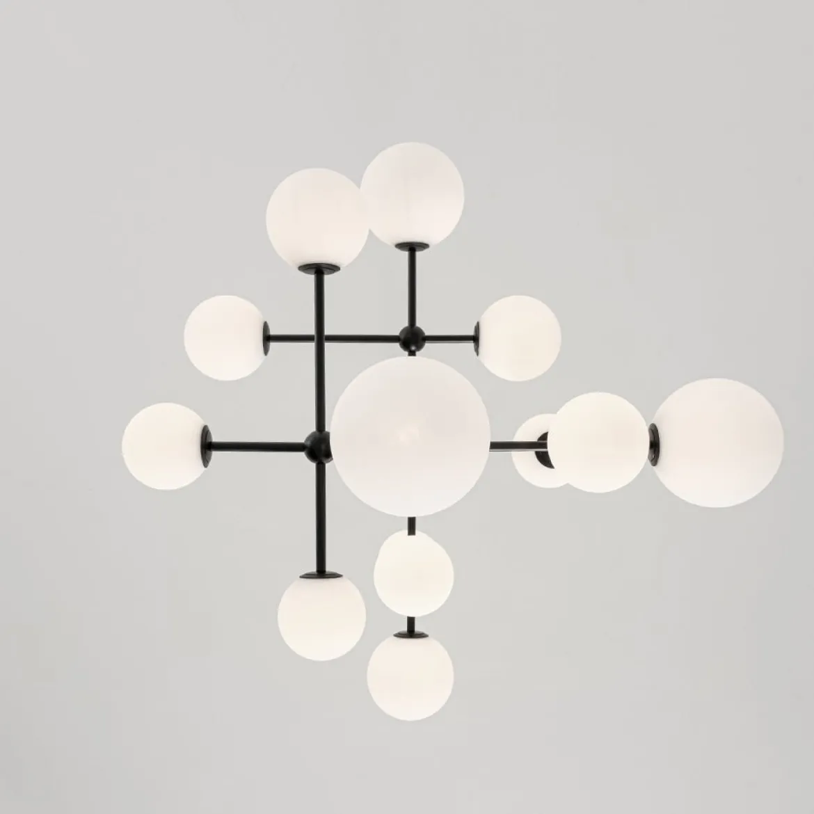 Luminous Opal Glass Globe Geometric Bubble Chandelier