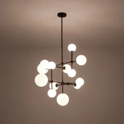Luminous Opal Glass Globe Geometric Bubble Chandelier