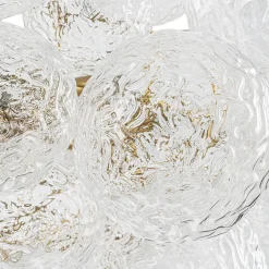 Luxe Large Cluster Rippled Glass Globe Round Bubble Chandelier