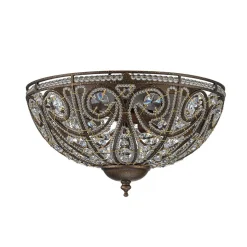 Luxe Moroccan Antique Bronze Crystal Ceiling Light
