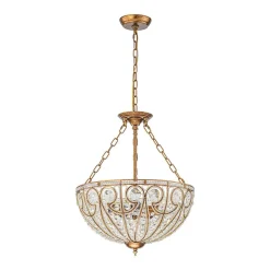 Luxe Moroccan Antique Bronze Crystal Round Cage Chandelier