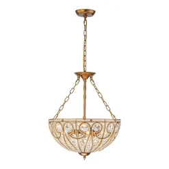 Luxe Moroccan Antique Bronze Crystal Round Cage Chandelier