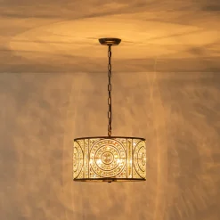 Luxe Moroccan Antique Crystal Drum Cage Chandelier
