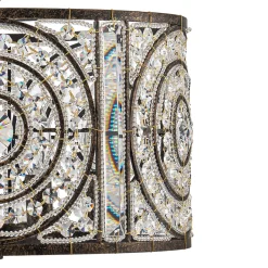 Luxe Moroccan Antique Crystal Drum Cage Chandelier