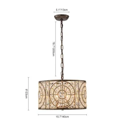 Luxe Moroccan Antique Crystal Drum Cage Chandelier