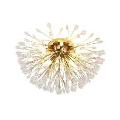 Luxury Bloom Dandelion Crystal Semi Flush Mount
