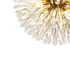 Luxury Bloom Dandelion Crystal Semi Flush Mount