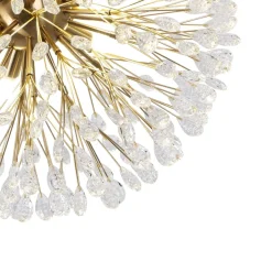 Luxury Bloom Dandelion Crystal Semi Flush Mount