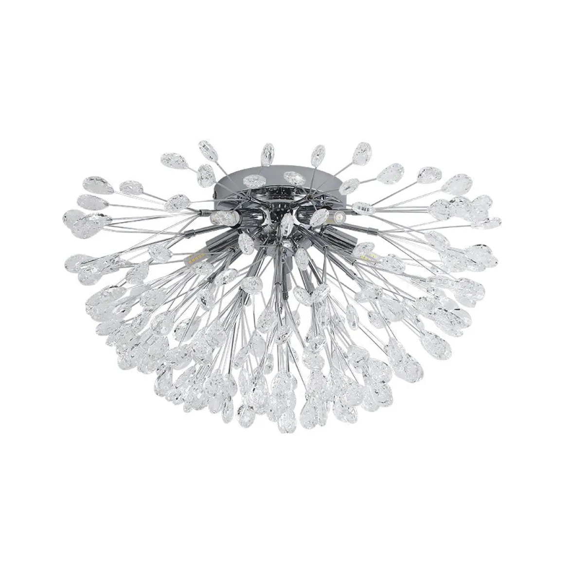 Luxury Bloom Dandelion Crystal Semi Flush Mount