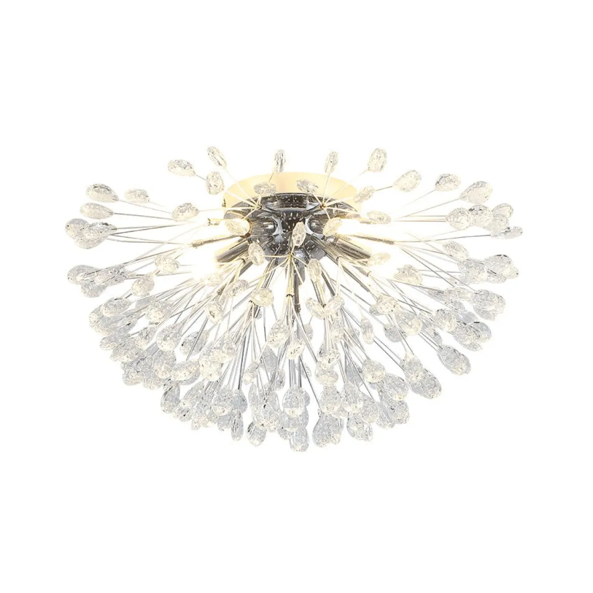Luxury Bloom Dandelion Crystal Semi Flush Mount