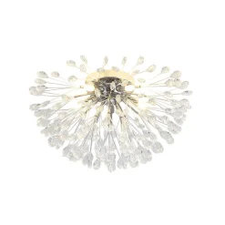 Luxury Bloom Dandelion Crystal Semi Flush Mount
