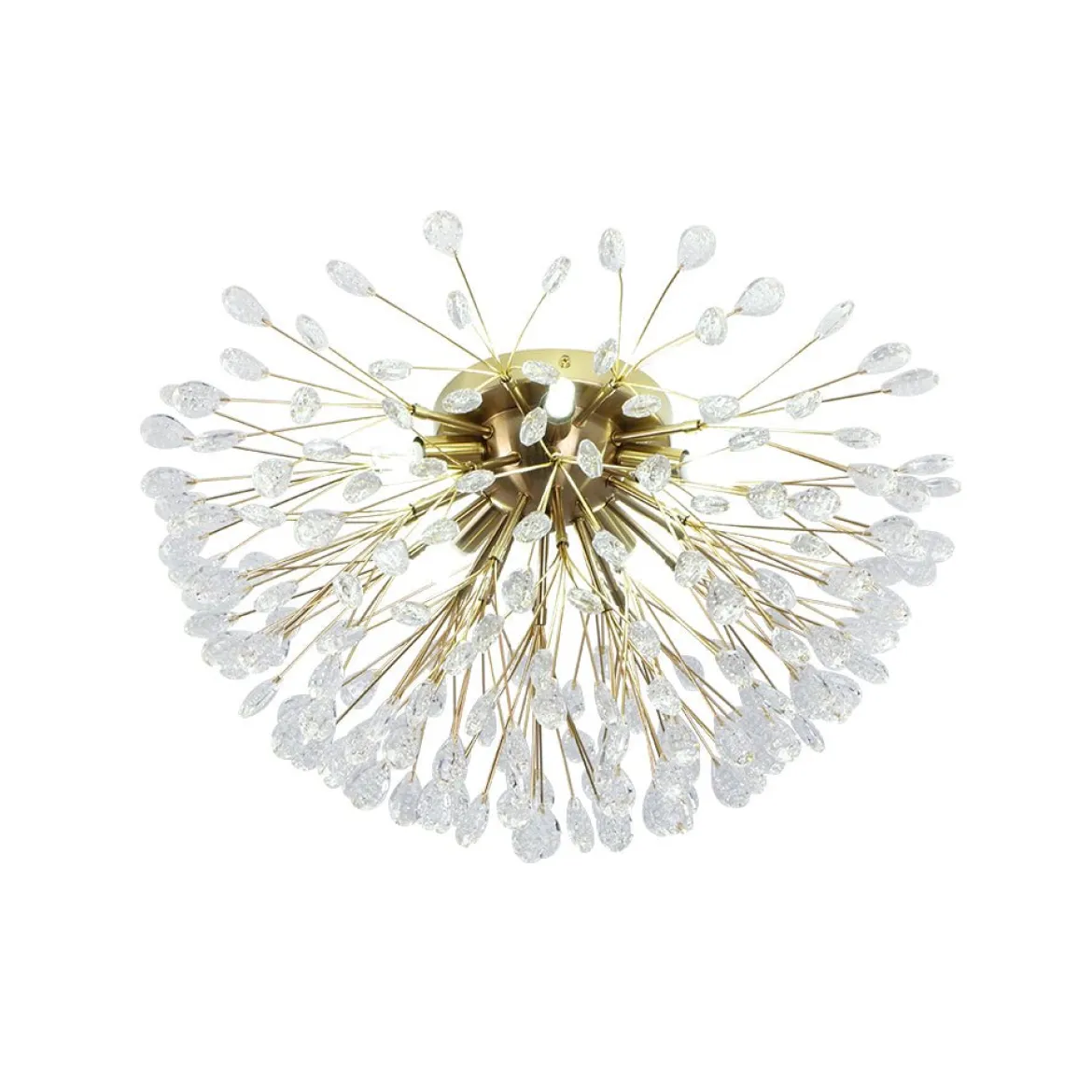 Luxury Bloom Dandelion Crystal Semi Flush Mount