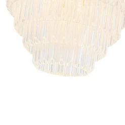 Luxury Cluster Glass Textured Tube Round Tiered Chandelier