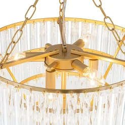 Luxury Cluster Glass Textured Tube Round Tiered Chandelier