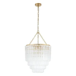 Luxury Cluster Glass Textured Tube Round Tiered Chandelier