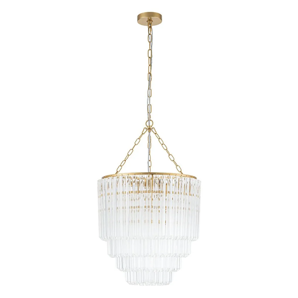 Luxury Cluster Glass Textured Tube Round Tiered Chandelier