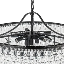 Luxury Glam Tiered Crystal Raindrop Round Chandelier