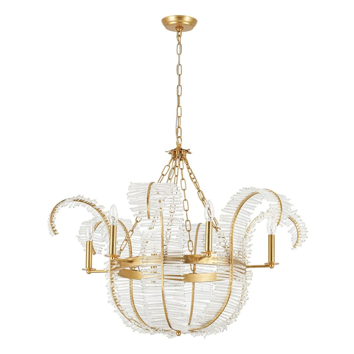 Luxury Gold Foiled Chic Antique Crystal Floral Chandelier