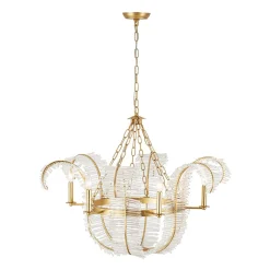 Luxury Gold Foiled Chic Antique Crystal Floral Chandelier
