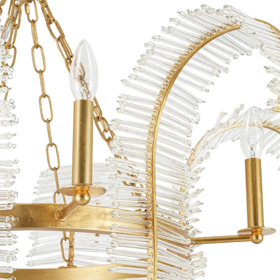 Luxury Gold Foiled Chic Antique Crystal Floral Chandelier
