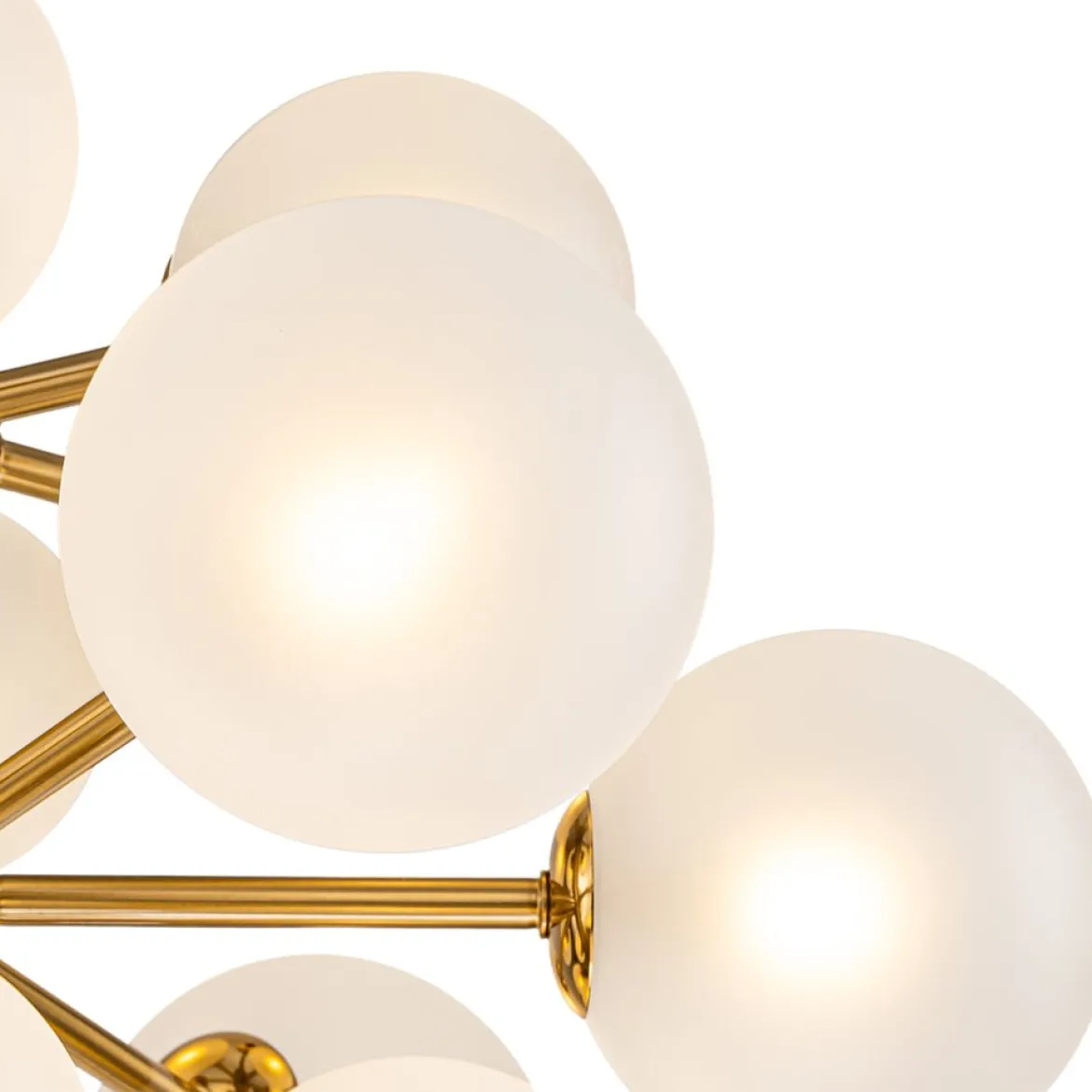 Mid-Century Frosted Glass Bubble Tiered Sputnik Chandelier